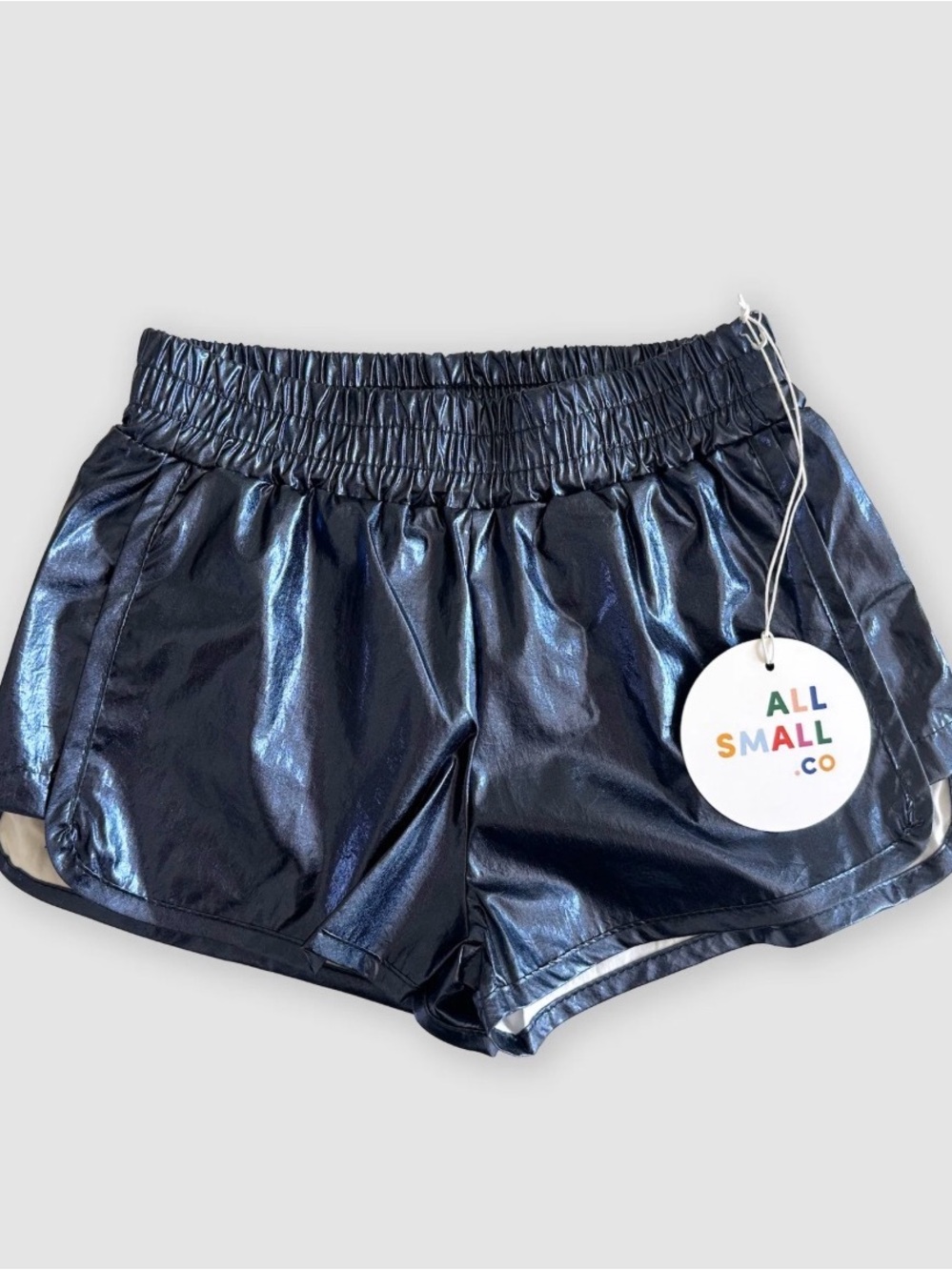 NWT - Kids Metallic Navy Elastic-Waist Shorts - size 3